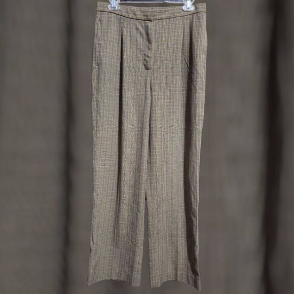Liz Claiborne Kylie Pants, Stain Resistance, Size 10, Tan Plaid - Picture 1 of 4